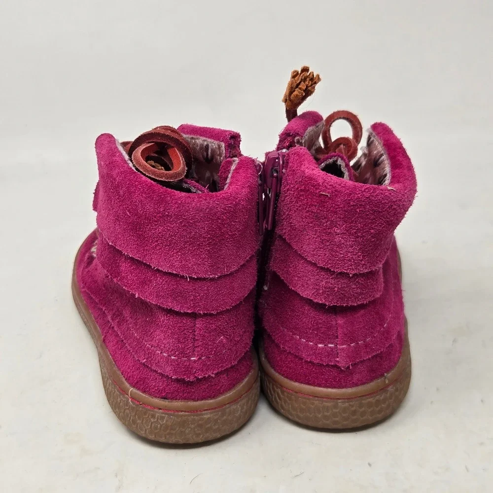 Livie & Luca Toddler Girls Size 6 Magenta Pink Suede Moccasin Fringe Boots
